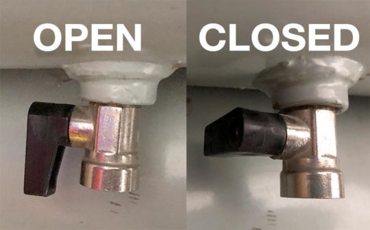 Valves open and closed